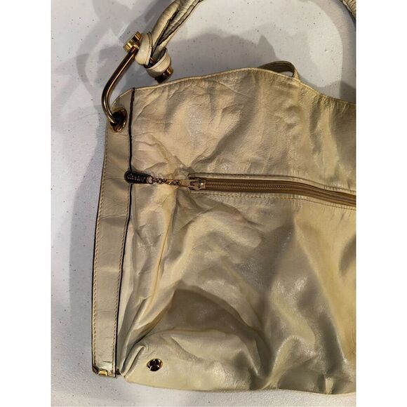 Vintage Cream Leather Bag - Picture 4 of 7